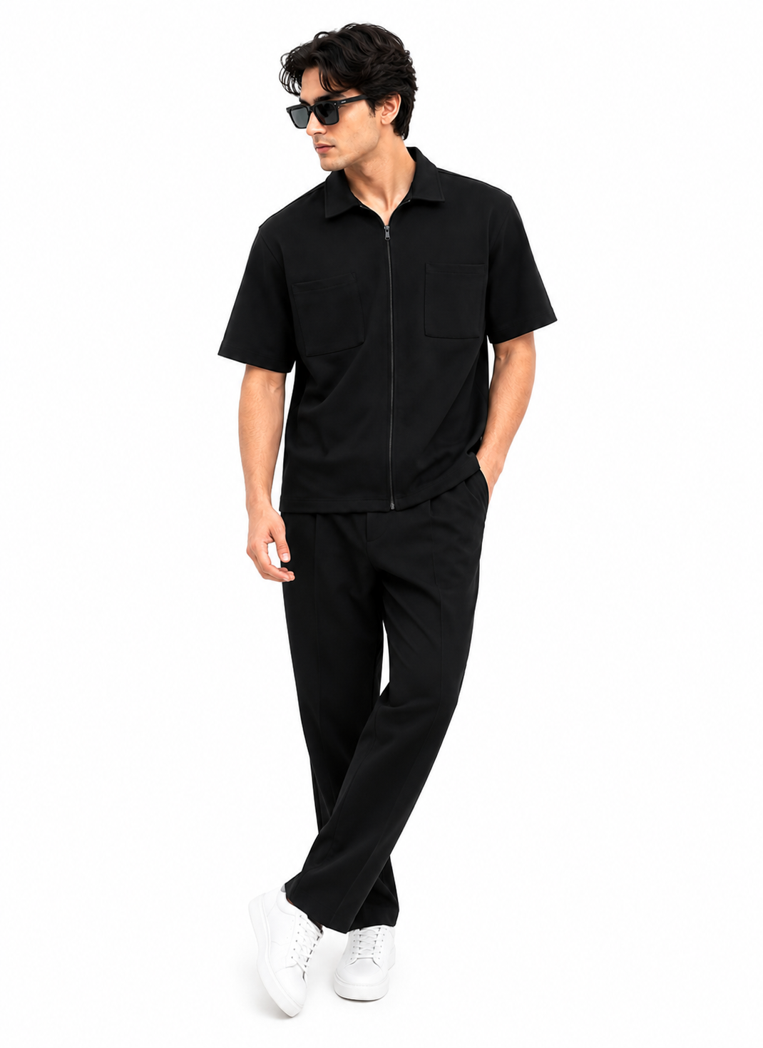 Korean Full-Zip Oversized Shirt