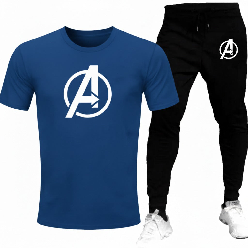 Round neck half-sleeve casual T-shirt with matching trousers. Trendy and comfortable, making it a perfect choice for gym, jogging, and daily wear