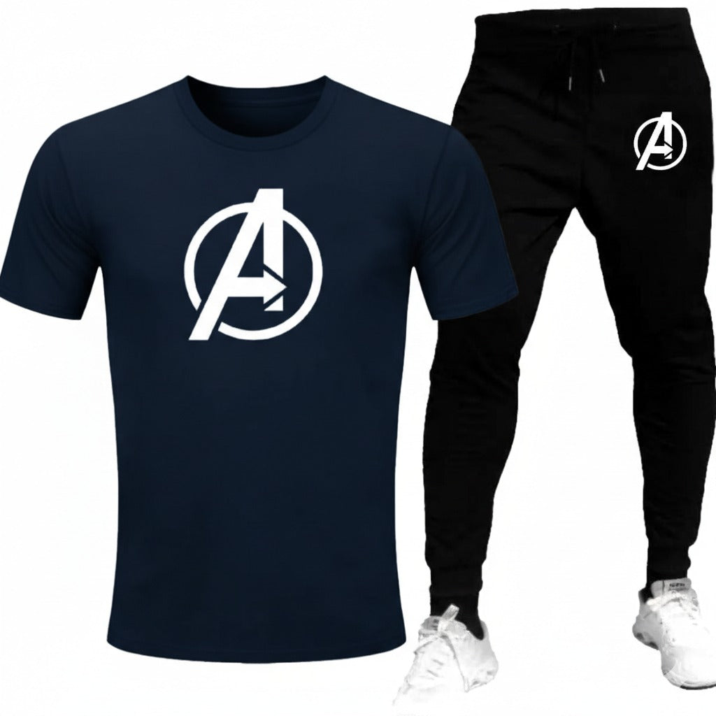 Round neck half-sleeve casual T-shirt with matching trousers. Trendy and comfortable, making it a perfect choice for gym, jogging, and daily wear