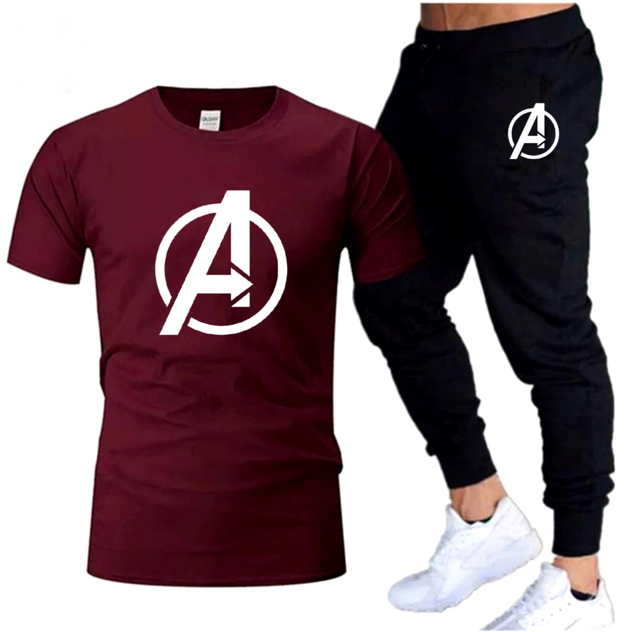 Round neck half-sleeve casual T-shirt with matching trousers. Trendy and comfortable, making it a perfect choice for gym, jogging, and daily wear