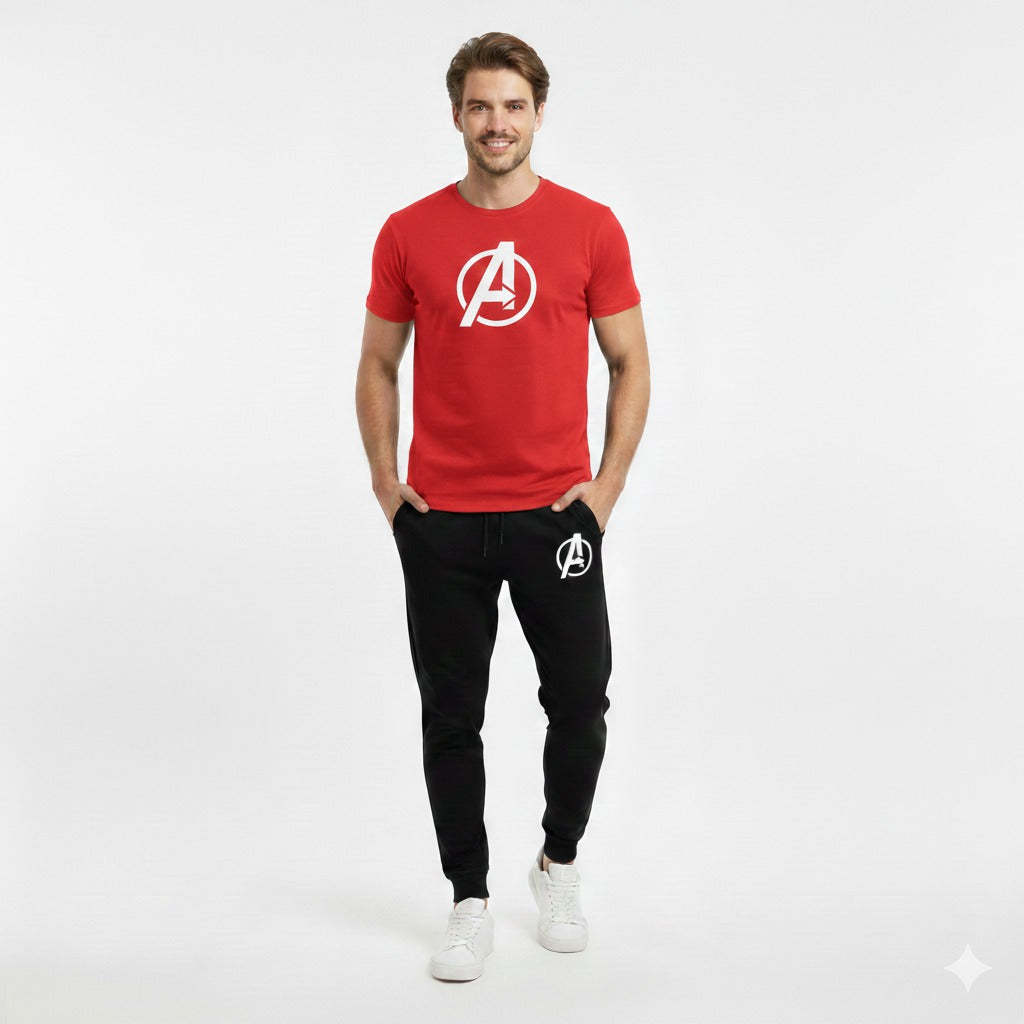 Round neck half-sleeve casual T-shirt with matching trousers. Trendy and comfortable, making it a perfect choice for gym, jogging, and daily wear