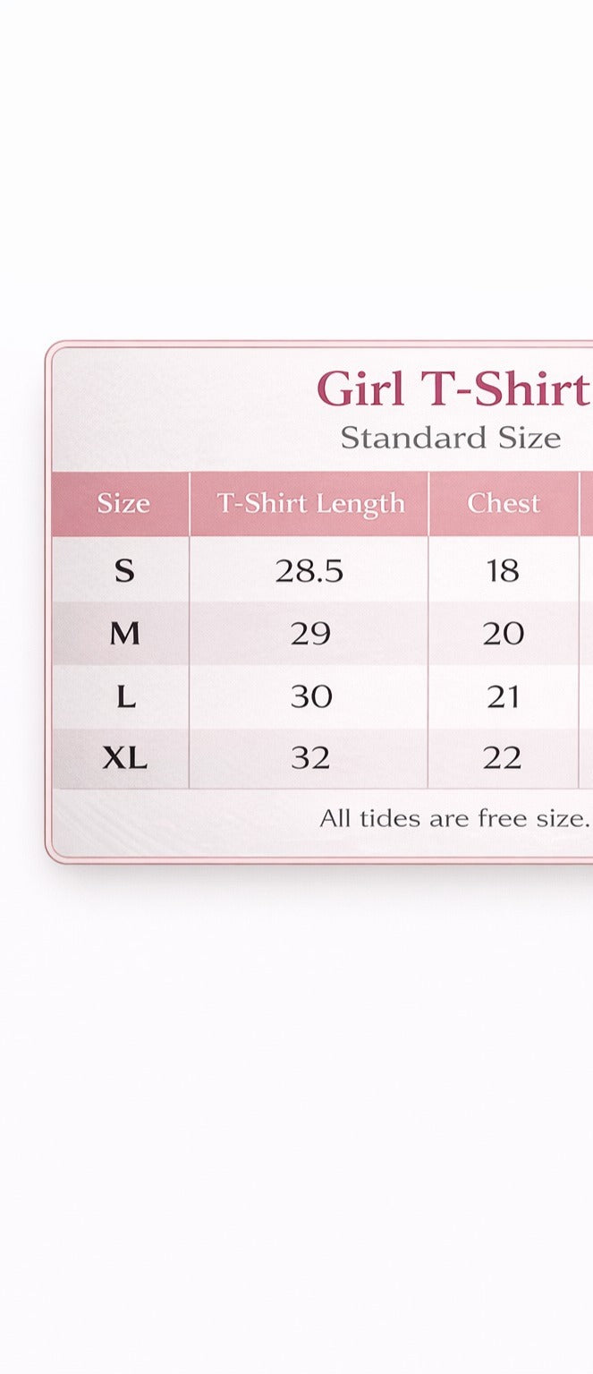Girls Stylish Half Sleeve T-Shirt – Soft Fabric & Trendy Look Large