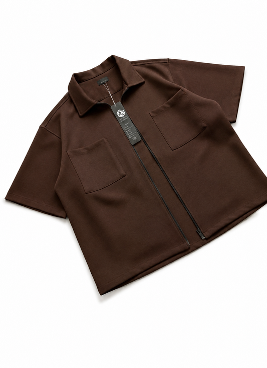 Korean Full-Zip Oversized Shirt