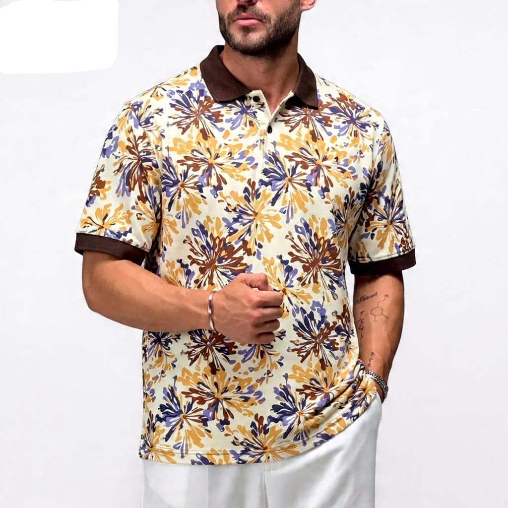 Multi Printed Collar Polo