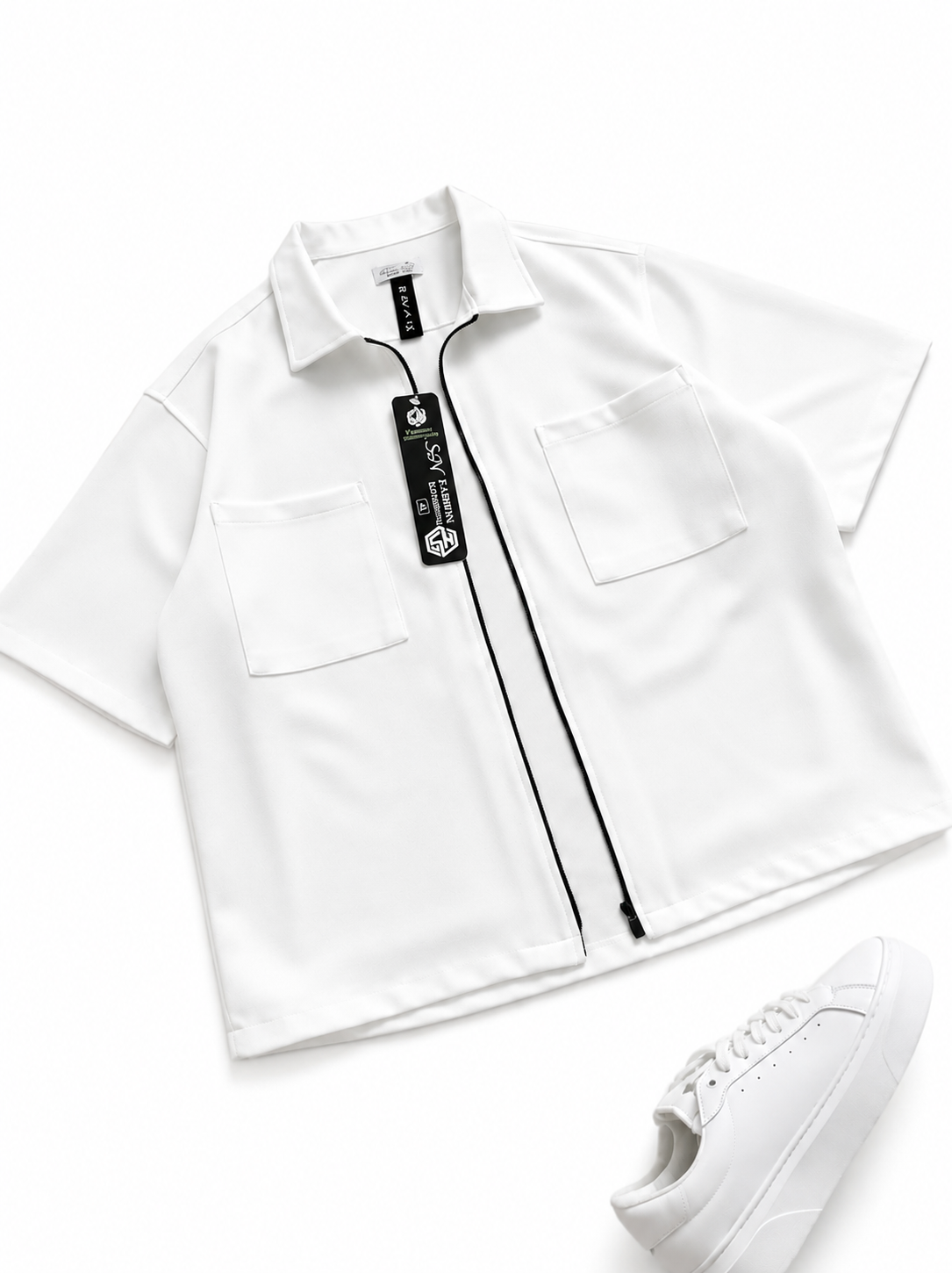 Korean Full-Zip Oversized Shirt